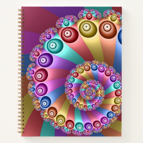 Beautiful Rainbow Colors Abstract Fractal Art Notebook