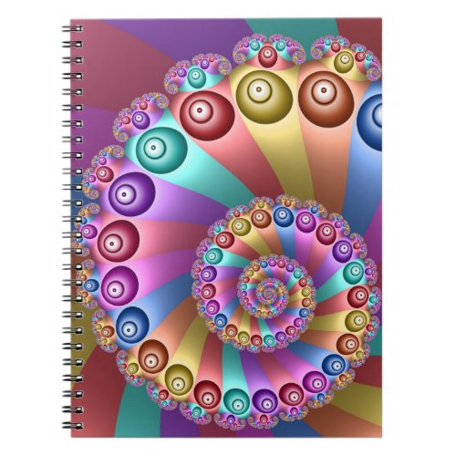 Beautiful Rainbow Colors Abstract Fractal Art Notebook