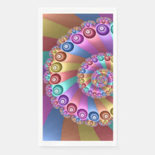 Beautiful Rainbow Colors Abstract Fractal Art Paper Guest Towels
