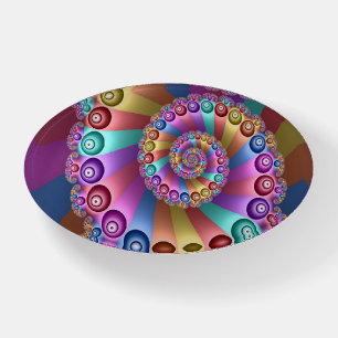 Beautiful Rainbow Colors Abstract Fractal Art Paperweight