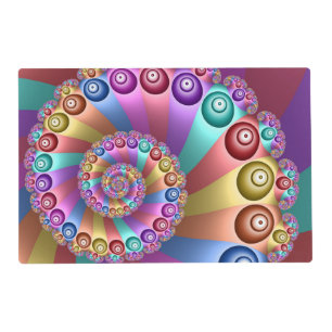 Beautiful Rainbow Colors Abstract Fractal Art Placemat