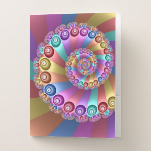 Beautiful Rainbow Colors Abstract Fractal Art Pocket Folder
