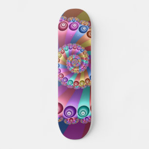 Beautiful Rainbow Colors Abstract Fractal Art Skateboard