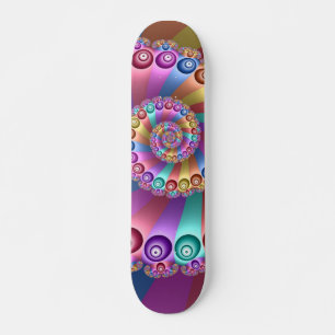Beautiful Rainbow Colors Abstract Fractal Art Skateboard