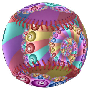 Beautiful Rainbow Colors Abstract Fractal Art Softball