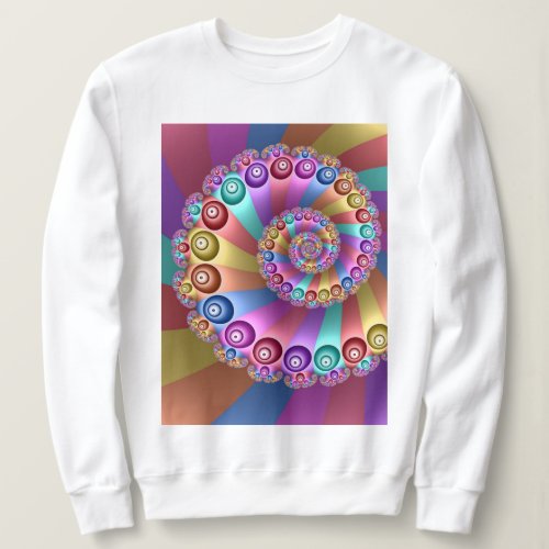 Beautiful Rainbow Colors Abstract Fractal Art Sweatshirt