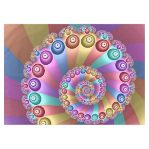 Beautiful Rainbow Colors Abstract Fractal Art Tablecloth