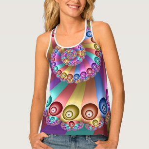 Beautiful Rainbow Colors Abstract Fractal Art Tank Top