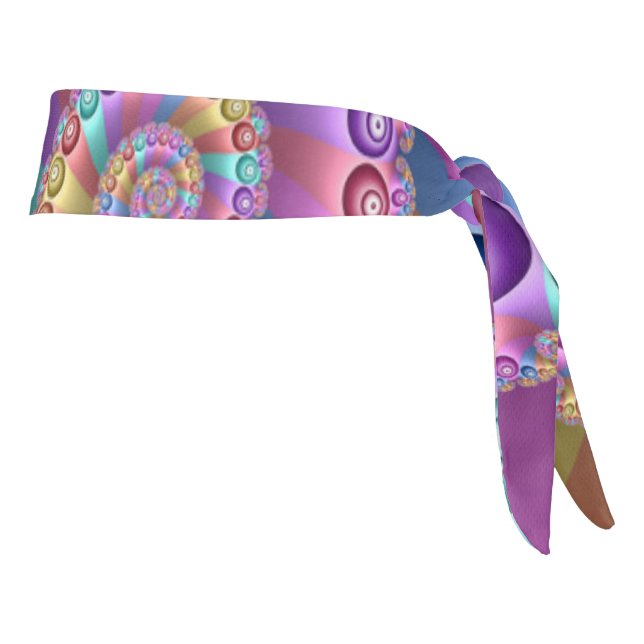 Beautiful Rainbow Colors Abstract Fractal Art Tie Headband (Rotate 90)