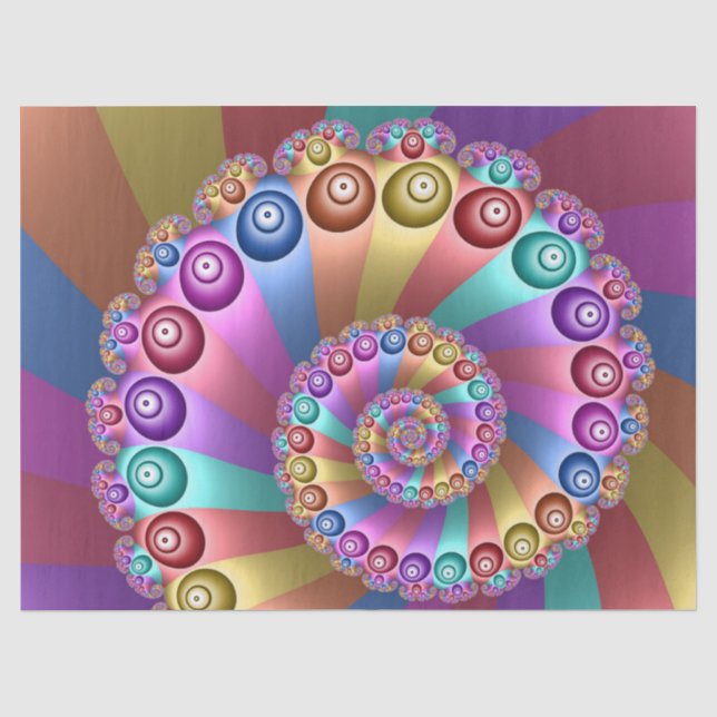 Beautiful Rainbow Colors Abstract Fractal Art Tissue Paper (Front)