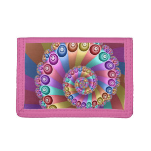 Beautiful Rainbow Colors Abstract Fractal Art Trifold Wallet