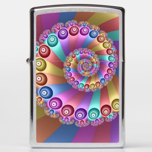 Beautiful Rainbow Colors Abstract Fractal Art Zippo Lighter