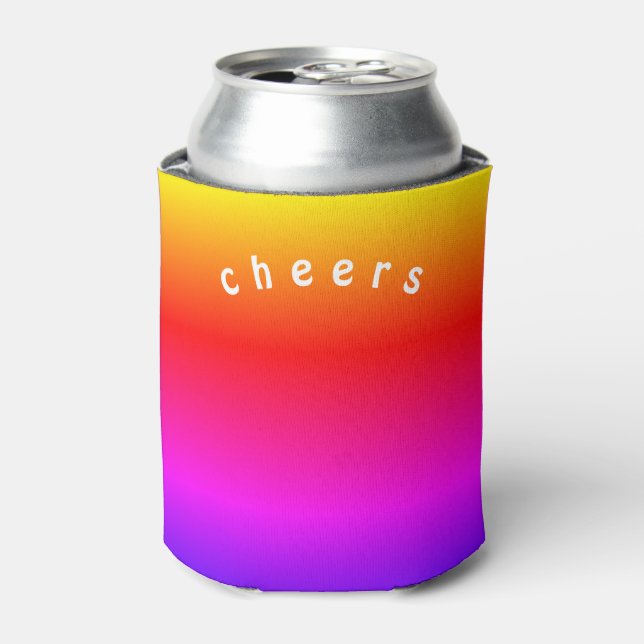 Beautiful Rainbow Colors Can Cooler Cheers (Can Front)