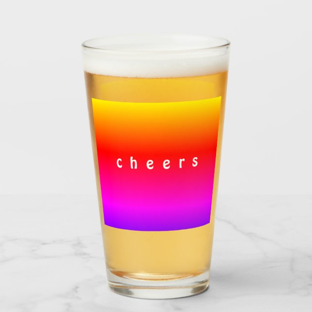 Beautiful Rainbow Colors - Cheers Glass (Front Filled)