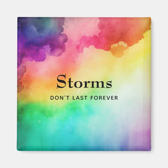 Beautiful Rainbow Colors Inspirational Magnet (Front)