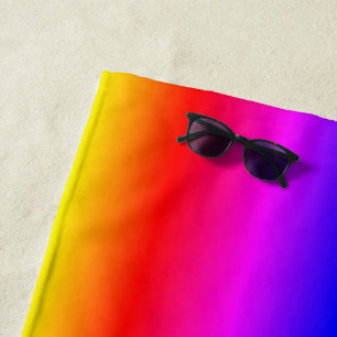 Beautiful Rainbow Colors - Neon Beach Towel