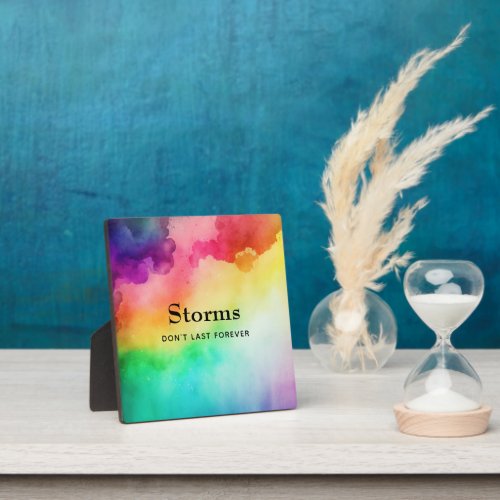 Beautiful Rainbow Colors with Quote Plaque