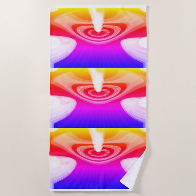 Beautiful rainbow comets art beach towel (Front)
