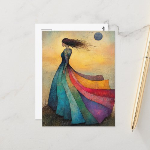 Beautiful Rainbow Dress Postcard