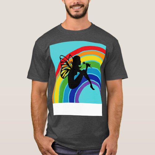 Beautiful Rainbow Fairy Girl T_Shirt