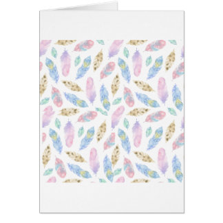 Beautiful rainbow feathers watercolour pattern cards