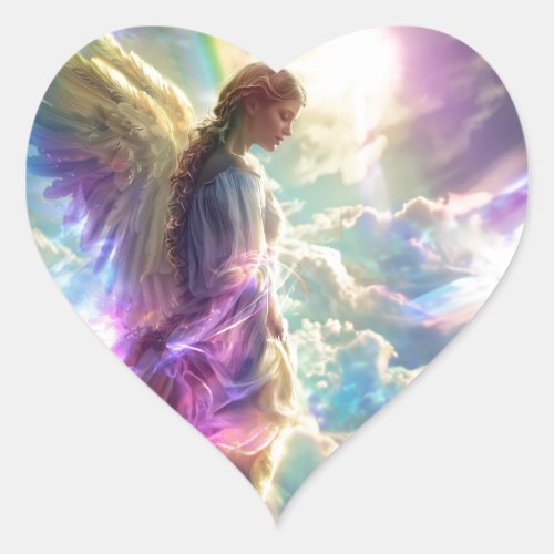 Beautiful Rainbow Guardian Angel Sticker