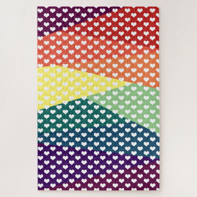 beautiful rainbow hearts jigsaw puzzle (Vertical)