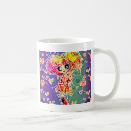 Beautiful Rainbow KAWAII Girl PinkyP Harajuku Coffee Mug