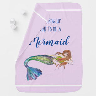 Beautiful Rainbow Mermaid Illustration Baby Blanket