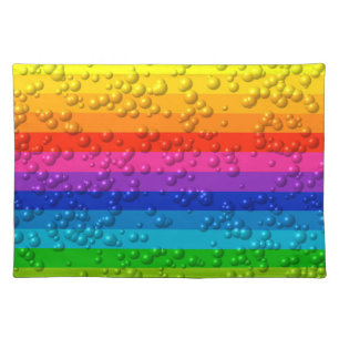 Beautiful Rainbow of Colors and Water Droplets Cloth Placemat