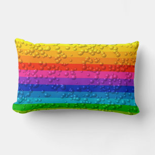 Beautiful Rainbow of Water Droplet Colors Lumbar Pillow