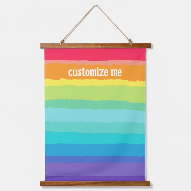 Beautiful Rainbow Personalized Artistic Gay Pride Hanging Tapestry (Front)
