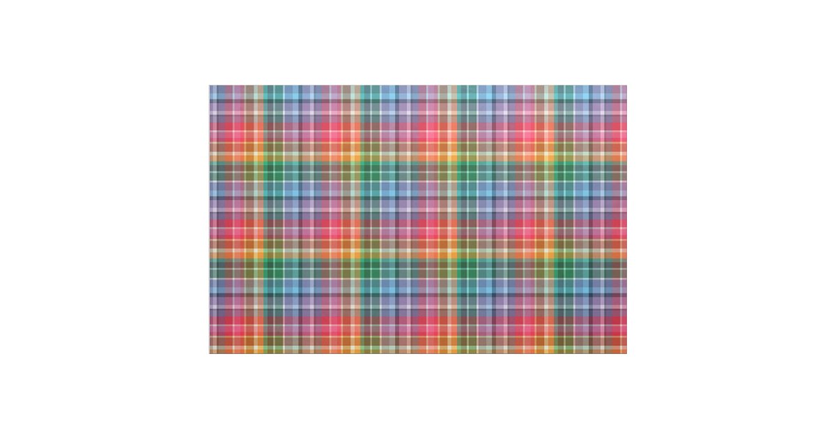 Rainbow Tartan Fabric