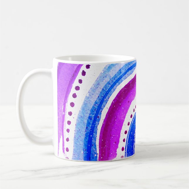Beautiful Rainbow Purple And Blue  Coffee Mug (Left)
