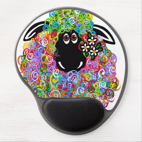 Beautiful Rainbow Sheep Of The Family Gel Mouse Pad
