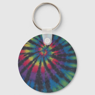 Beautiful Rainbow Swirl Spiral Tie Dye PhatDyes Keychain