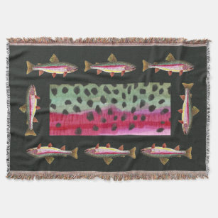 Trout Fishing Throw Blankets for Sale