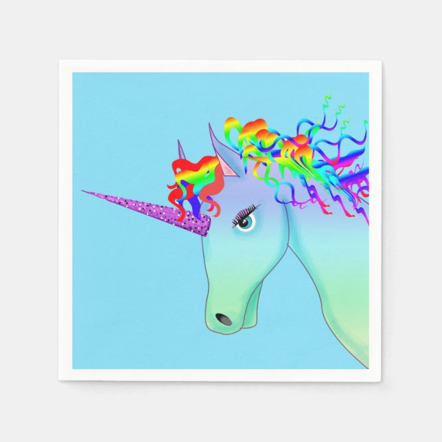 Beautiful rainbow unicorn napkins (Front)