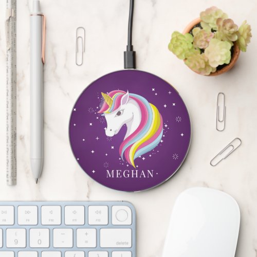 Beautiful Rainbow Unicorn Wireless Charger