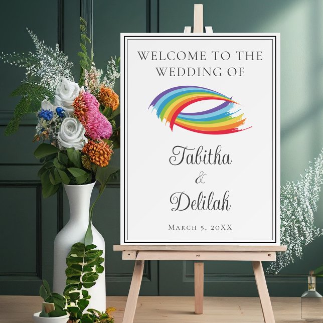 Beautiful Rainbow Waves Custom Wedding Welcome Foam Board (Creator Uploaded)
