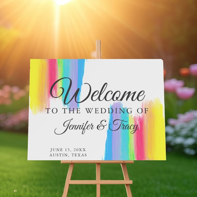 Beautiful Rainbow Wedding Colorful Custom Welcome Foam Board (Creator Uploaded)