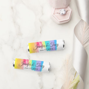 Beautiful Rainbow Wedding Personalized Breath Savers® Mints