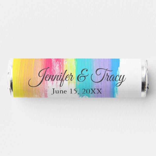 Beautiful Rainbow Wedding Personalized Breath Savers® Mints (Front)