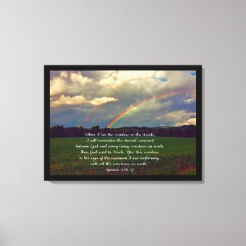 Beautiful Rainbow With Bible Verse Canvas Print by Christian_Soldier at Zazzle