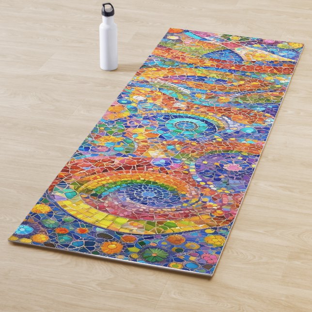 Beautiful Rainbow Yoga Mat - Gaudi-like Mosaic art (In Situ)