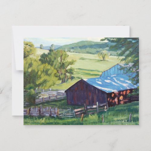 Beautiful Ranch Scene With Colorful Barn Card