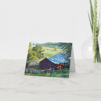 Beautiful Ranch Scene With Colorful Barn Invitation