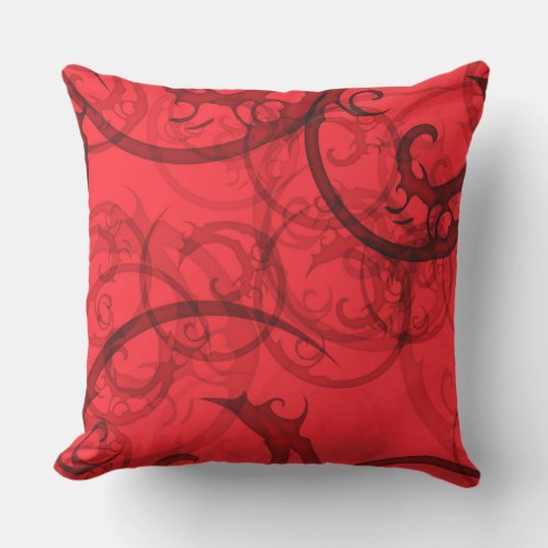 BEAUTIFUL RANDOM RED AND BLACK SWIRL Throw Cushion