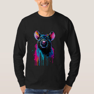 Beautiful Rat Lovers Colorful Pop Art Rat T-Shirt