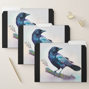 Beautiful Raven on a Tree Branch File Folder